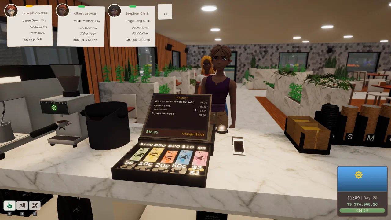 Processing payment at the cash register